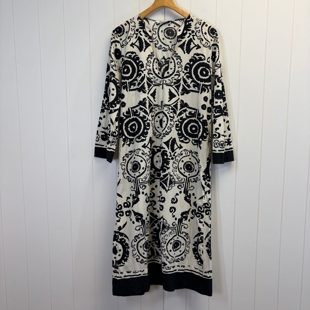 Zara Black and White Midi Dress